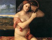 BELLINI, Giovanni Naked Young Woman in Front of the Mirror  dtdhg China oil painting reproduction